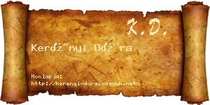 Kerényi Dóra névjegykártya
